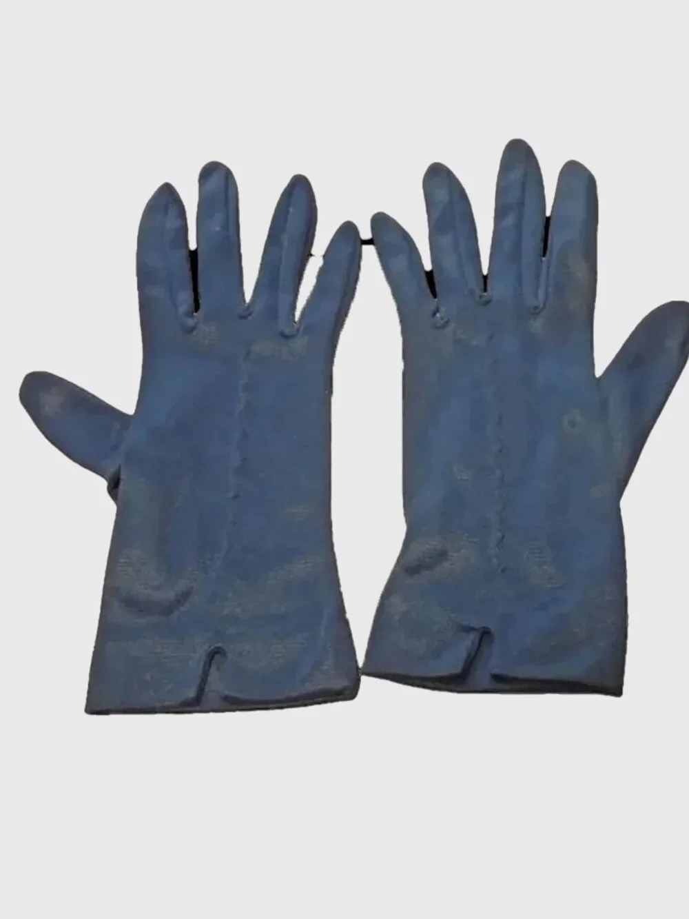 Navy Gloves, Dark Blue Nylon Short Glove Set - 60s Vintage
